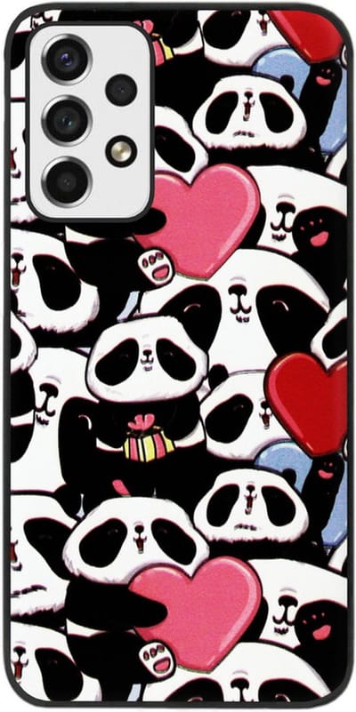 ADEL Siliconen Back Cover Softcase Hoesje Geschikt voor Samsung Galaxy A73 - Panda Hartjes