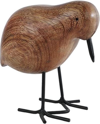 Sculptuur kiwi speelgoed decoratief mango hout multicolor 15x7,5x11,5cm.