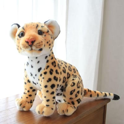 Sneeuwluipaard Simulatie Sneeuwluipaard Pluche Speelgoed Simulatie Cheetah Zacht Baby Luipaard Knuffel Leeuw Knuffel beige