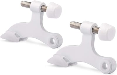 Scharnier Pin Deurstop - Verstelbare Deurstopper - Deuren Beschermen - Heavy Duty Ontwerp - 2 Stuks - Wit
