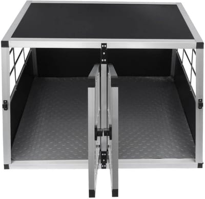 Hondenbench Auto - Hondenkooi Transport - Veilig Vervoer - Trapeziumvorm - 89 x 69 x 50 cm - Zilver