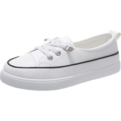 Petites chaussures blanches pour femmes, nouvelles chaussures d'automne à fond plat, à bouche peu profonde, style universitaire, décontractées, polyvalentes, confortables, à une pédale 40 blanc