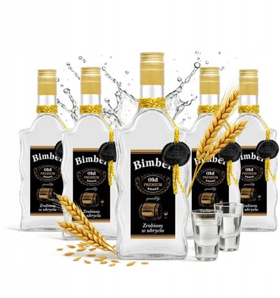 Bimberek Collectie - Decoratieve Glazen Fles - 500ml - Golfvorm