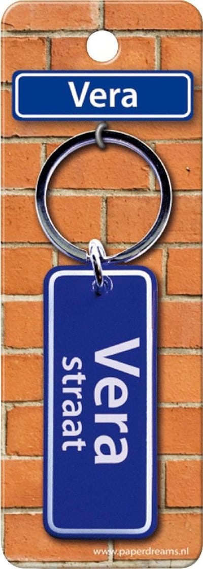 Paper Dreams Sleutelhanger Straatnaam: Vera 9 X 3 Cm Blauw