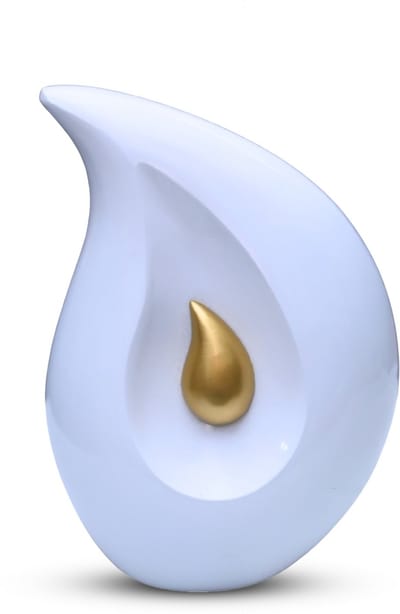 Unieke As Urn - 3 Liter - Handgemaakte Druppel urn - Urn - Crematie Urn - Uniek - Voor Huisdieren of Menselijk As - Crematie As - Decoratie Urn - White Drop