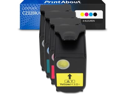 PrintAbout huismerk Toner C2320K/C/M/Y0 4-kleuren Multipack Geschikt voor Lexmark