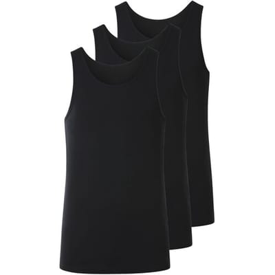 esmara Men Set van 3 fijnrib heren hemden (Zwart, M)