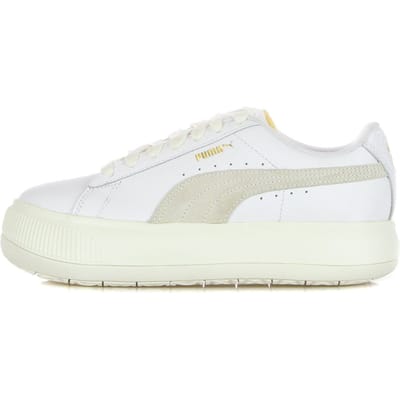 Lage schoen dames suede Mayu' leer wit/marshmallow