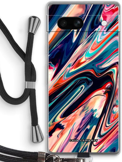 Case Company® - Hoesje met koord geschikt voor Google Pixel 7A hoesje met Koord - Quantum Being - Telefoonhoesje met Zwart Koord - Bescherming aan alle Kanten en Over de Schermrand