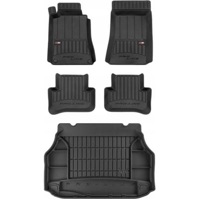 FROGUM PROLINE 3D Set - Rubberen Automatten + Kofferbakmat - Geschikt voor MERCEDES C-Klasa W203 Coupe (2000-2007) - Zwart