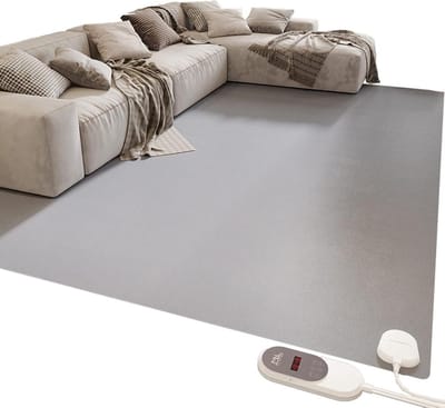Elektrisch Tapijt - Verwarmde Vloermat - Comfort Verhoging - 6 Temperatuurstanden - 140 x 200 cm - Grijs