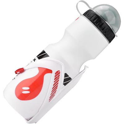 Bidon van 650 ml met bidonhouder voor mountainbikes. wit