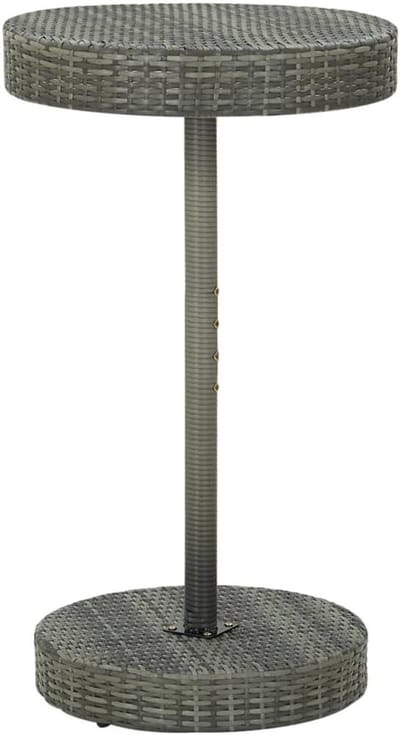 Ronde tuintafel - Balkontafel eettafel - Buiten dineren - UV-bestendig rotan - 106 x 605 cm - Grijs
