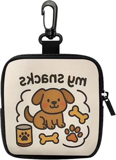 Huisdier Snacktas - Hondensnoepzakje - Honden training - Waterdicht en reinigbaar - 12 x 11 cm - Zwart