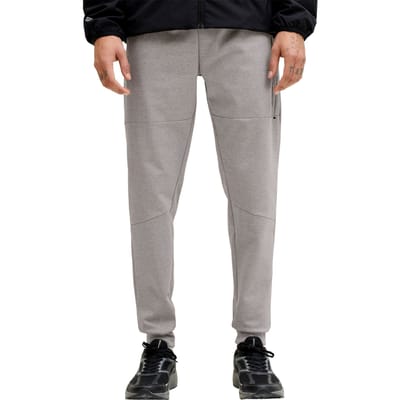 Jack & Jones grijze heren broek   Slim Fit   Elastische boord   Duurzaam   Regular waist Grijs S