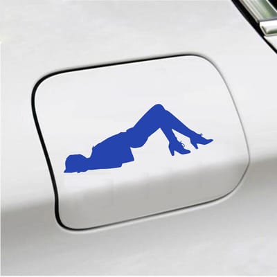 Bumpersticker - Dame  - 6,4 X 18 - Blauw