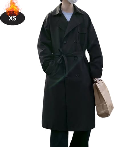 Livano Mantel Heren - Tussenmantel - Jas - Mantelpakje - Trenchcoat - Overjas - Overcoat - Winter - Zwart - XS