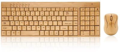 Allecto - Draadloze Muiskeyboard Set - Houten Computer Controllers - 2.4GHz Verbinding - Ergonomisch ontwerp - Perfect voor thuisgebruik - Ideaal v...