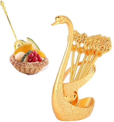 6-delige set - Gouden koffieroerlepel - Kroonversiering - Dessertlepel - Espressolepel - 6*12 cm - Voor het roeren van koffie en desserts - Goud