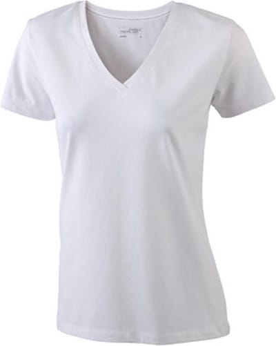 James and Nicholson Dames/dames Rekken V-hals Tee (Wit)