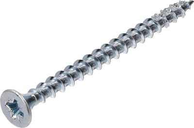 Houtschroef. 6.0 x 80mm. lang. Platkop-Kruiskop-PZD-2. Verzinkt. 60 stuks Spaanplaatschroef. Ifix.