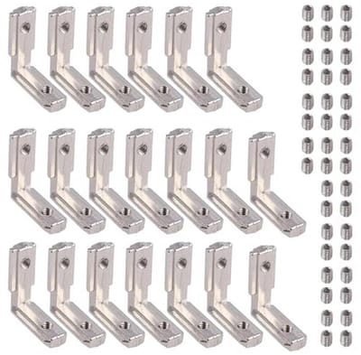 Bevestigingsbeugels voor Aluminium Profielen 20 Stuks 90° Binnenhoek L-vormige Connectoren