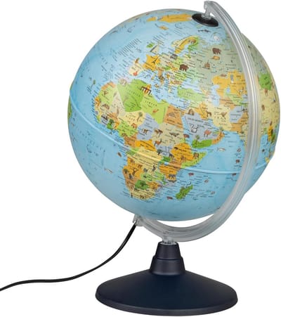 Wereldbol met LED Verlichting – lichtgevende globe 30 cm
