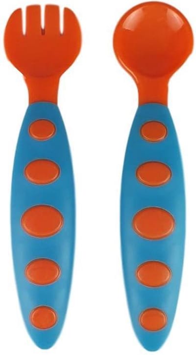 Baby bestekset - Blauw / Oranje - Kunststof 1