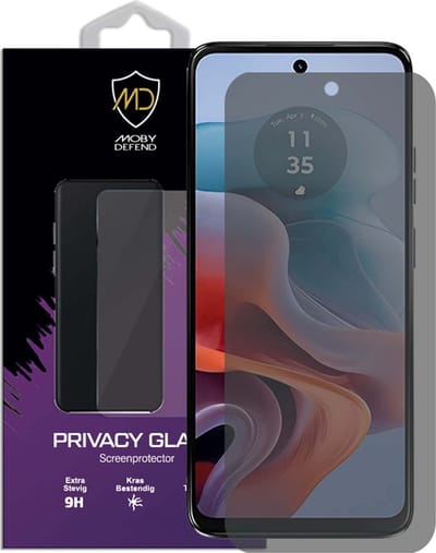 MobyDefend Screenprotector - Geschikt voor Motorola Moto G34 - HD Privacy Glass Screensaver