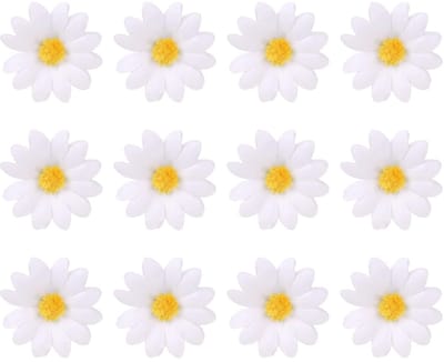 Dailygoods- Haarspeldjes 12 Stuks - Witte Madeliefjes - Haaraccessoires Vrouwen - Bruiloft - Handig in Gebruik - Doekmateriaal