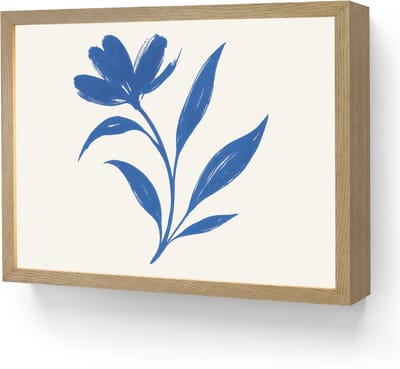 Wandlamp 40x30 cm - Oplaadbaar - Bloem - Blaadjes - Minimalistisch - Blauw - Wandlampen binnen woonkamer - Slaapkamer lamp - Decoratieve nachtlamp - Vloerlamp draadloos