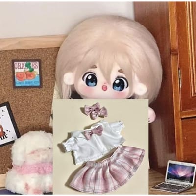 Knuffel 20cm Anime K - On! Kotobuki Tsumugi Katoenen Poppen Speelgoed Cos Kinderen Volwassenen Pluche Verkleed Speelgoed Kinderen Cadeau No skeleton beige