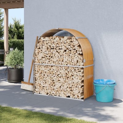 Houtopslag Rek - Houthouder Stapelhulp - Brandhout Opslaan - Gegalvaniseerd Staal - 120 x 45 x 140 cm - Grijs