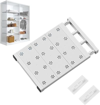 Verstelbare en Uittrekbare Plank voor Kast, Badkamer of Garderobe, 24 cm Breed, Lengte 30-40 cm, Ideaal voor Organisatie en Opslag