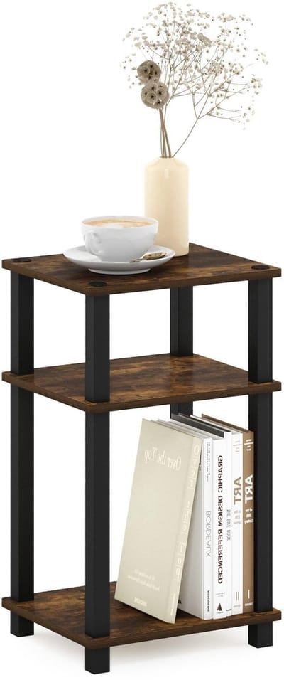 Dailygoods - Bijzettafel - Nachtkastje - Multifunctioneel - Amber Pine/Zwart - Compact ontwerp - Perfect voor elke ruimte - Ideaal voor woonkamer of s...