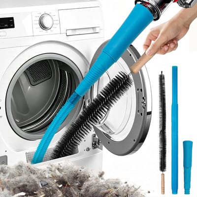 Reinigingsset geschikt voor drogerventilatie - 80 cm Flexibele Vacuüm Slang - Pluis Verwijderaar - Flexibele spleetzuigmond - Efficiënte Reiniging - voor Wasruimte en Huisonderhoud