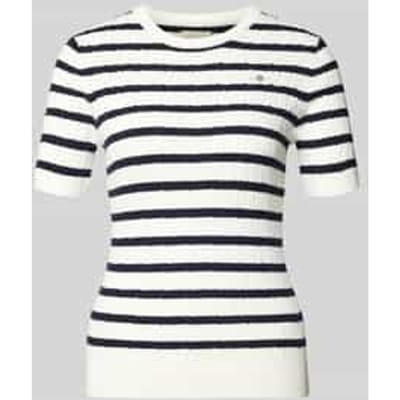 Gebreid shirt met Ronde hals en Labelstitching