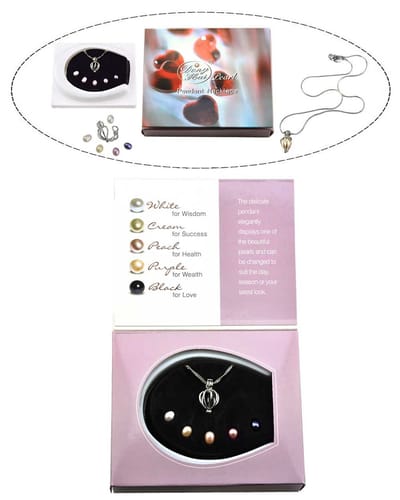 Zoetwater parelketting Giftbox Heart - echte parels - geschenkverpakking - hartjes - ketting met hanger - parelketting dames
