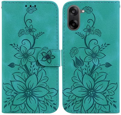 Coverup Hoesje - Geschikt voor OnePlus Nord CE5 Hoesje - Coverup Bloemen Book Case - Groen