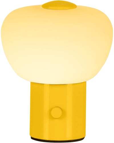 Lucide GUSTAV - Oplaadbare Tafellamp - Accu/Batterij - Ø 8 cm - LED Dimbaar - 1x0,8W 2700K - Geel | Essential