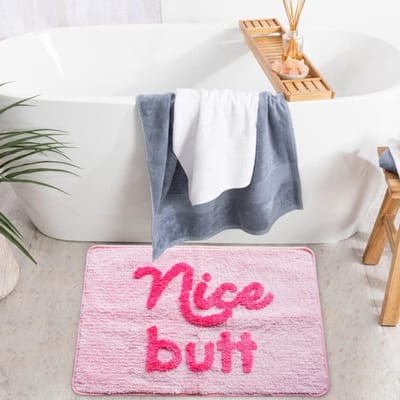 Famanu - Mooie billen badmat roze kont grappige schattige badkamer tapijten perzik blush tapijt douche grappige badkamer decor voor meisjes leuke leuke badmat antislip wasbaar