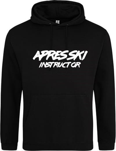 APRES SKI INSTRUCTOR Hoodie | Sweater | Capuchon | Trui | Hooded | Print | Zwart | Maat XL