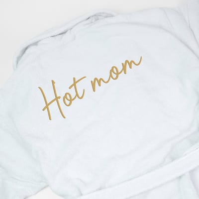 Badjas - HOGE KWALITEIT - HOT MOM - badmantel - badjas vrouw - badjas dames - badstof - 100% katoen - huwelijk - trouw - cadeau - kado - moederdag - verjaardag - pensioen - mama - Kerst - maat S/M