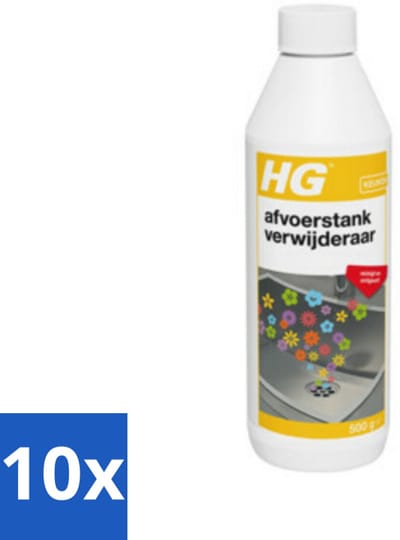 10 x HG Afvoerstank Verwijderaar 500 gr - Afvoerstankverwijderaar - Afvoer Reinigen - Afvoer Geur - Afvoer Ontgeurt - Afvoer Vervuiling