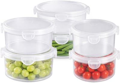 Plasticforte Vershoudbakjes set Classic - 6x stuks - vriezer en magnetron - kunststof - diverse maten - 600-700-1000 ml - ronde vorm