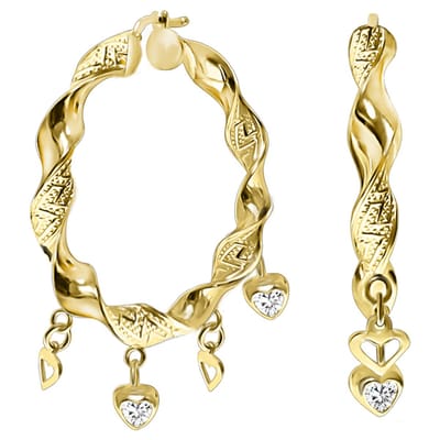Juwelier Zwartevalk 14 karaat gouden bedel oorbellen - 12.226-A/48 mm