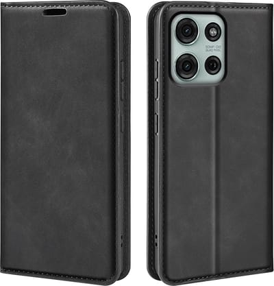 MobyDefend Hoesje - Geschikt voor Motorola Moto G75 - Luxe Wallet Bookcase (Magnetische Sluiting) - Zwart