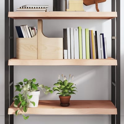 vidaXL - Wandschap - 100x50x(2-6) - cm - onbehandeld - massief - eikenhout