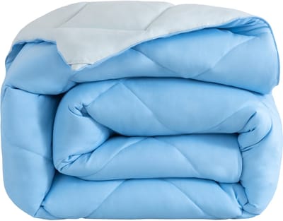 Snoozella ComfyBed Duo 140x200 - Lichtblauw - Dekbed zonder overtrek - Wasbaar hoesloos dekbed - 30 nachten proefslapen - All season winterdekbed & zomerdekbed
