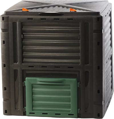 Tuincompostbak 450 liter van gerecycled kunststof - Efficiënte snelcompostbak met klapdeksel